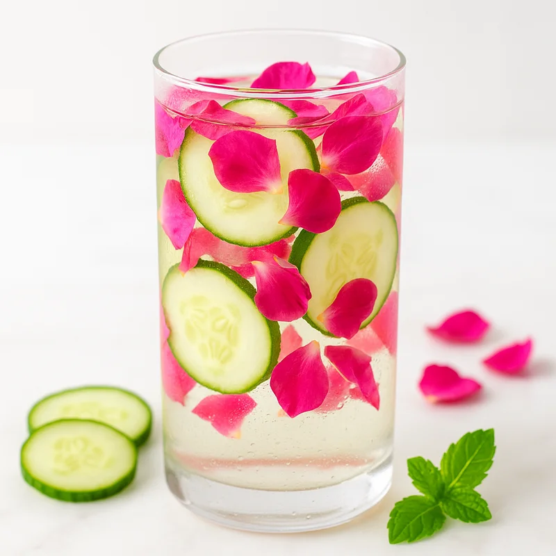 Cucumber Rose Petal Spa Water — infused_water recipe
